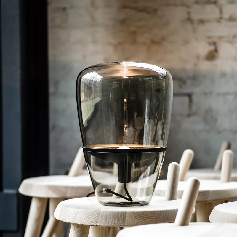 Led Balloon Light - Lámpara de mesa de cristal, luz