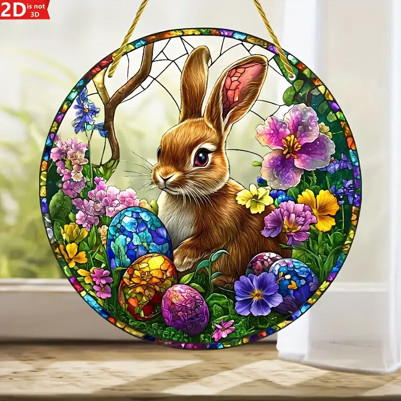 Flower Wall Panel - Atrapasueños acrílico teñido de conejo de