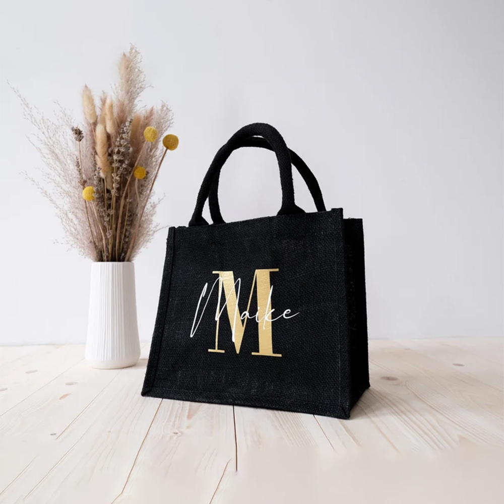 Event Party Shop - Bolsa de mano de arpillera blanca