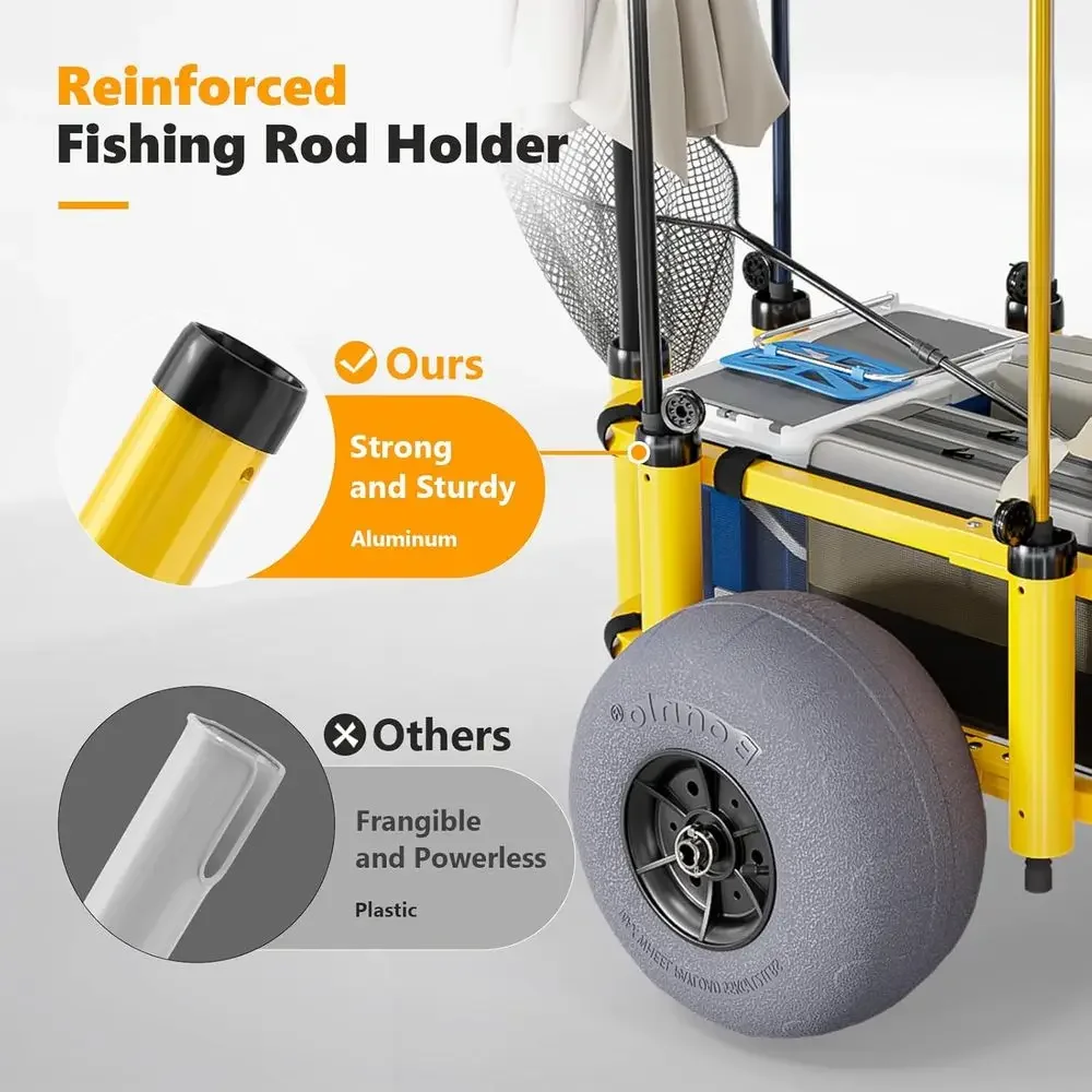 Carrito de playa con 13 ruedas - Balloon Pump Hand reseña y precio