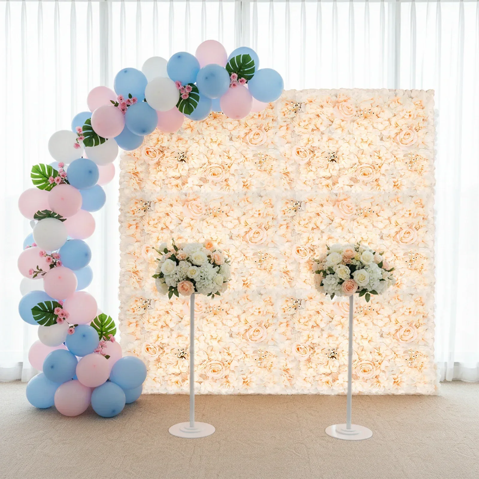 6 Paneles de Flores Artificial - Flower Wall Panel reseña y precio