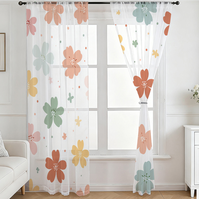 2 Cortinas Transparentes con E - Flower Wall Panel reseña y precio