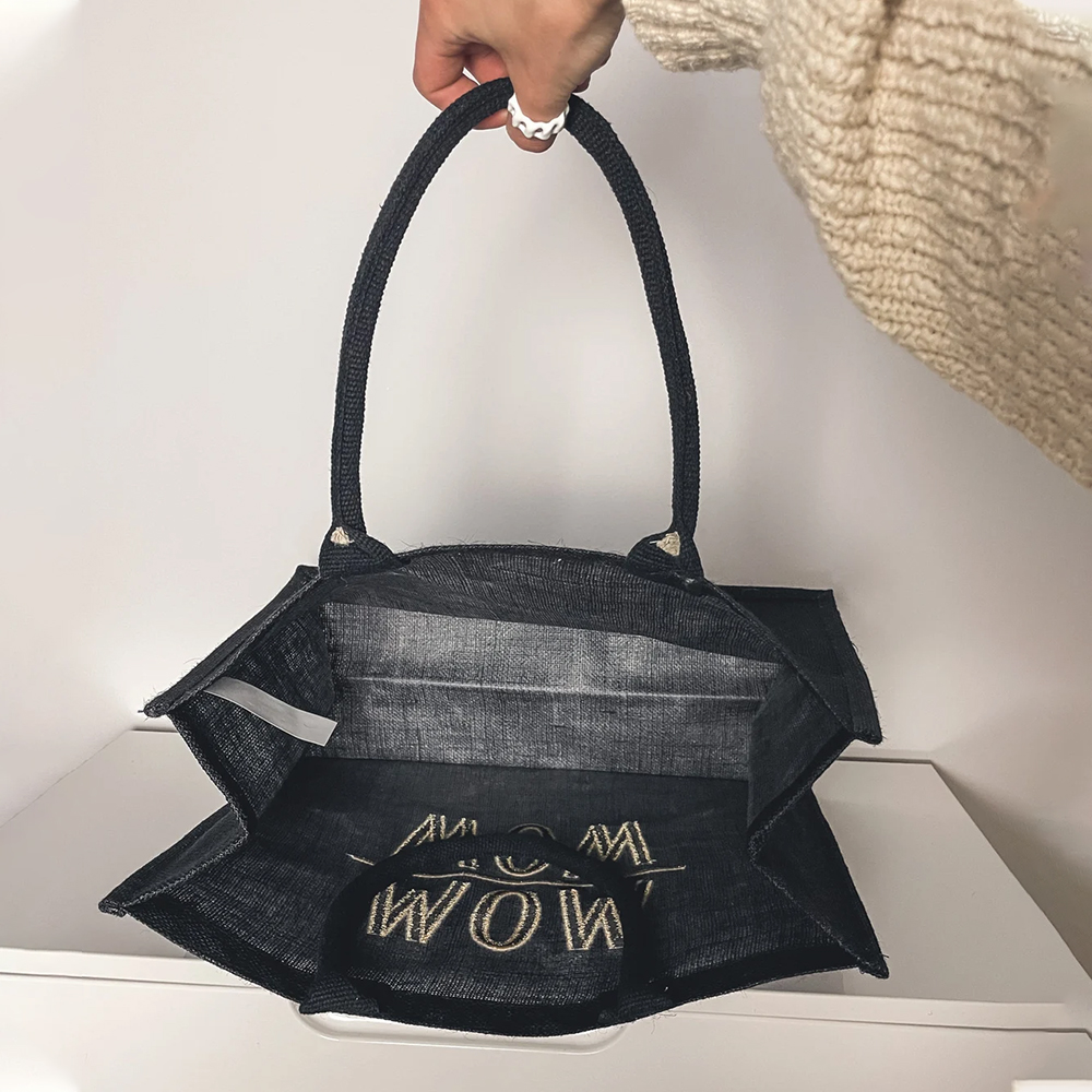 Bolsa de mano de arpillera bla - Event Party Shop reseña y precio
